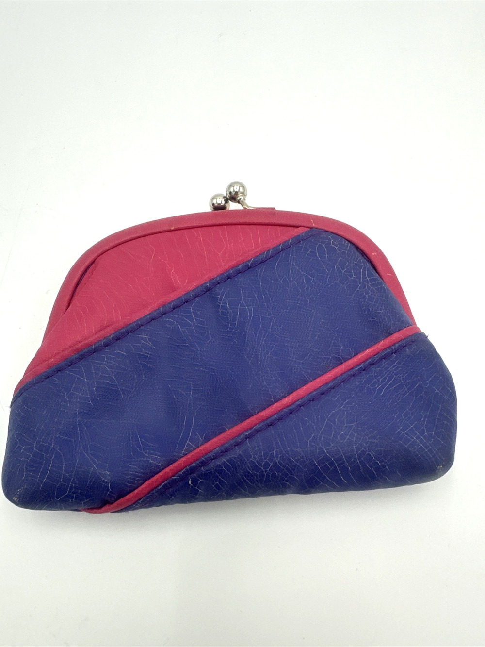 Vintage Pink Purple Retro Coin Pouch Metal Clasp Taiwan